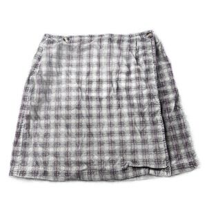 HSZ Studio Skirt Women 10 Multi Color Corduroy Wrap Plaid Cotton Preppy Academic